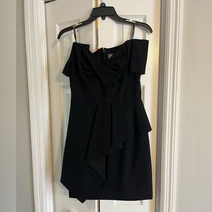 Vince Camuto Black Over-the-Shoulder Cocktail Dress